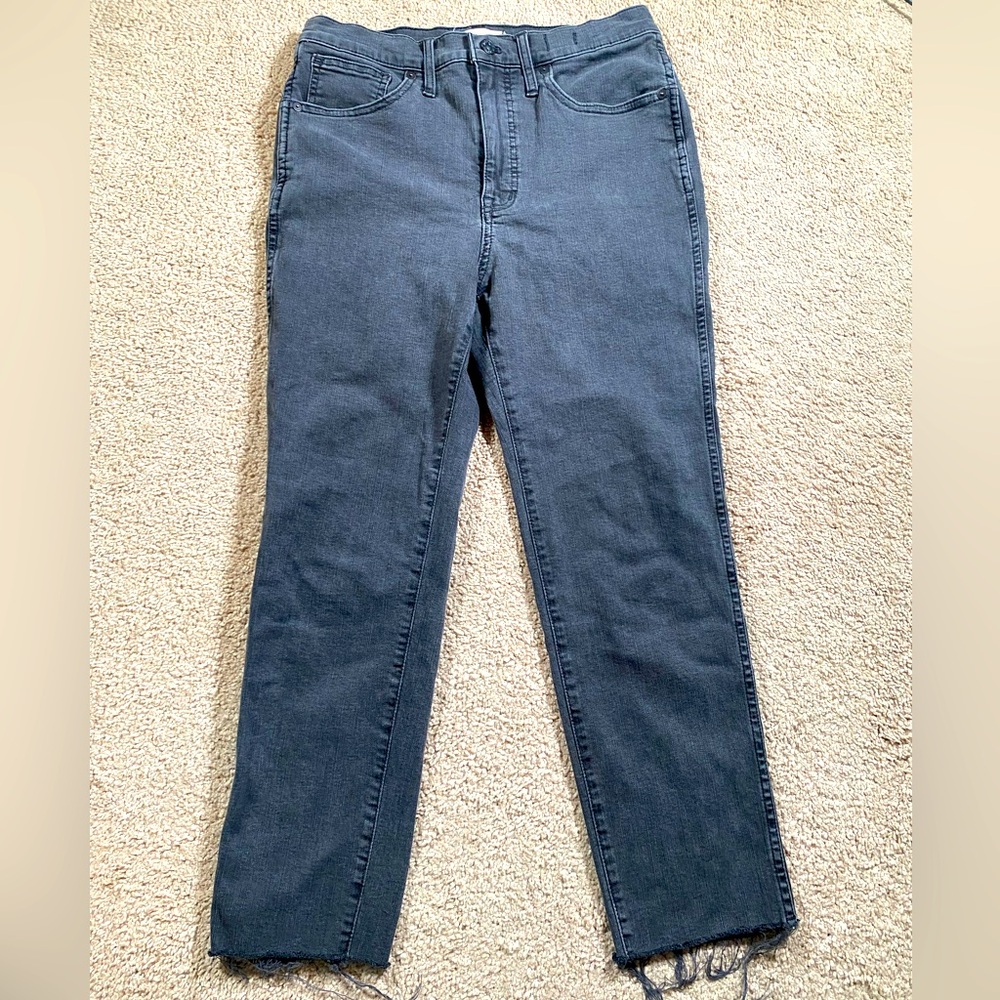 Madewell Stovepipe Black Cropped Jeans - Size 29 - Raw Hem - 24” Inseam